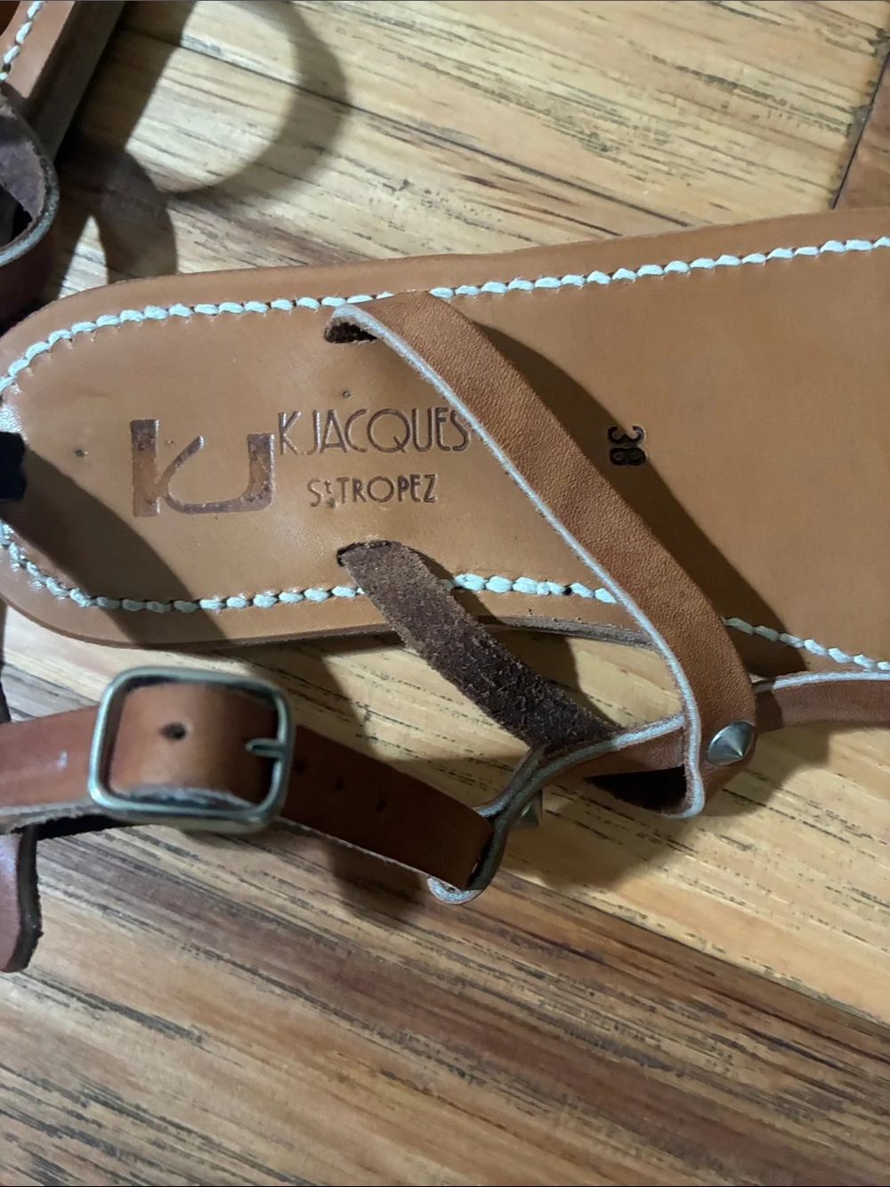 K. Jacques St. Tropez ankle-buckle leather sandals - size 38